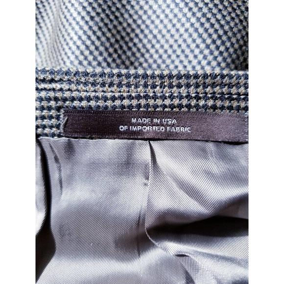 46XL orange Black Tooth Check SILK WOOL Tweed SportCoat Blazer Jacket J. Abboud - Picture 6 of 7